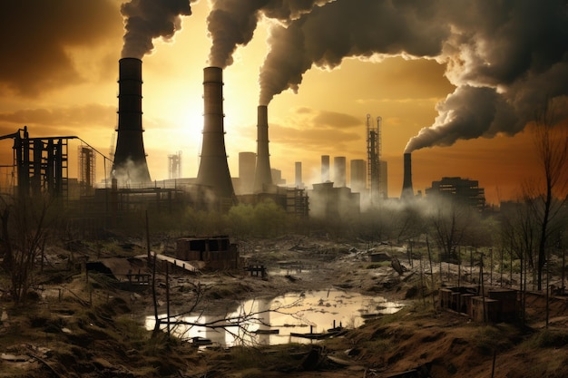 Luftverschmutzung durch die Schornsteine von Kraftwerken