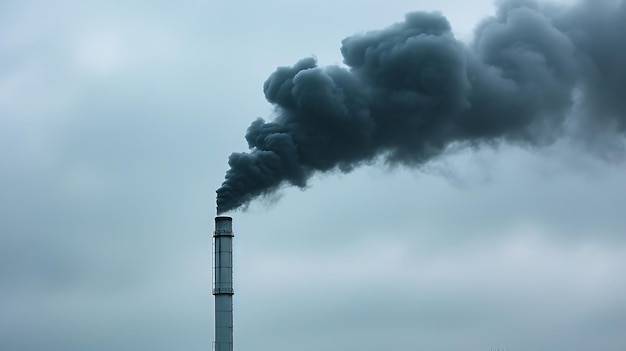 Luftverschmutzung durch schwarzen Rauch aus Schornsteinen und Industrieabfällen