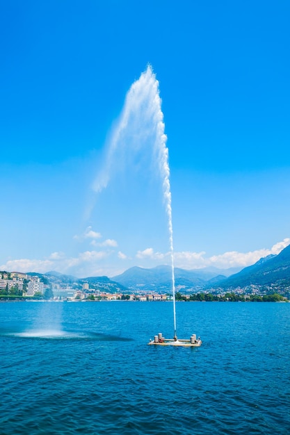 Luganer See und Stadt Schweiz