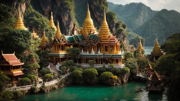 Foto el lugar asombroso al estilo de tailandia