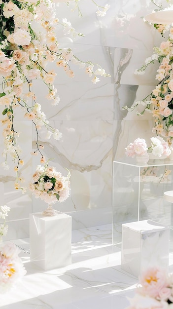 un lugar de boda moderno y glamuroso con mármol elegante