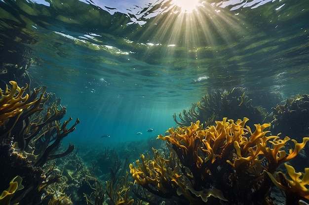 Foto lugar de buceo en el bosque de algas costeras