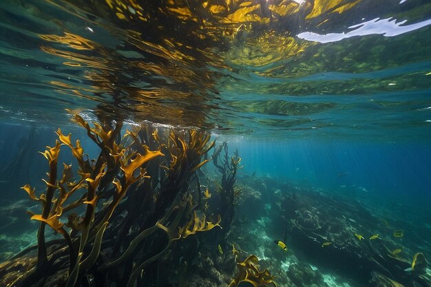 Foto lugar de buceo en el bosque de algas costeras