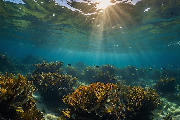 Lugar de buceo en el bosque de algas costeras