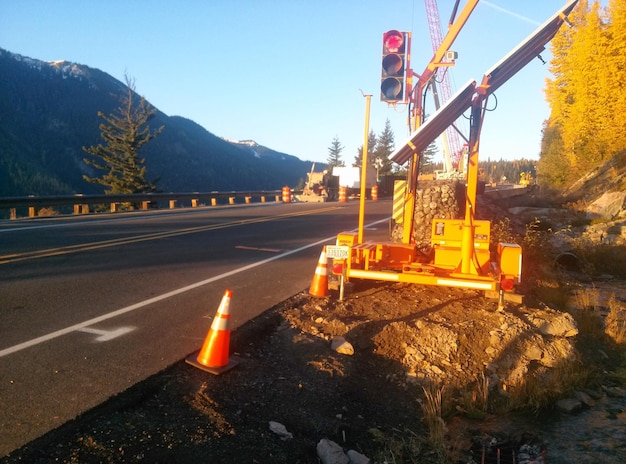 Lugar de construcción por carretera