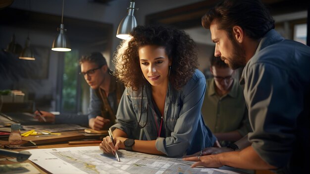 Foto lugar de trabalho colaborativo pessoas diversas no trabalho em equipa