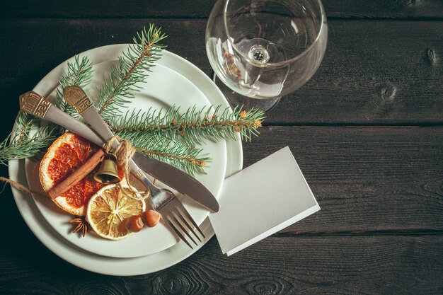 Lugar de mesa de Navidad