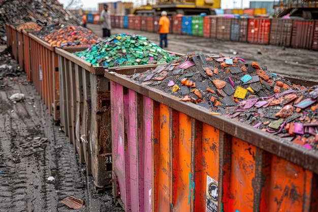 el lugar del proceso de reciclaje de componentes electrónicos fotografía profesional