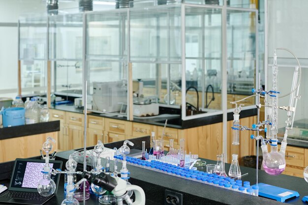 Lugar de trabajo del investigador en el laboratorio