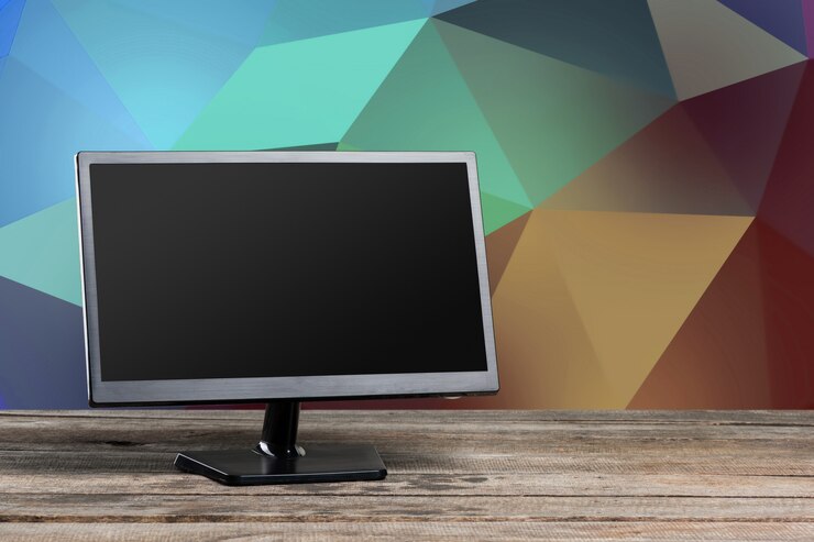 Foto lugar de trabajo moderno de oficina con monitor de computadora