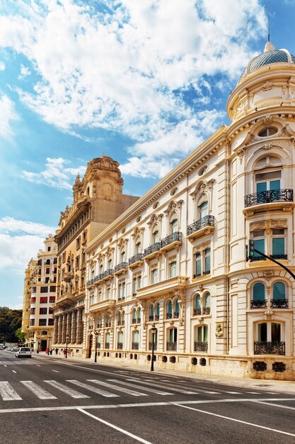 Lugares históricos del paisaje urbano de Valencia - ciudad en España.