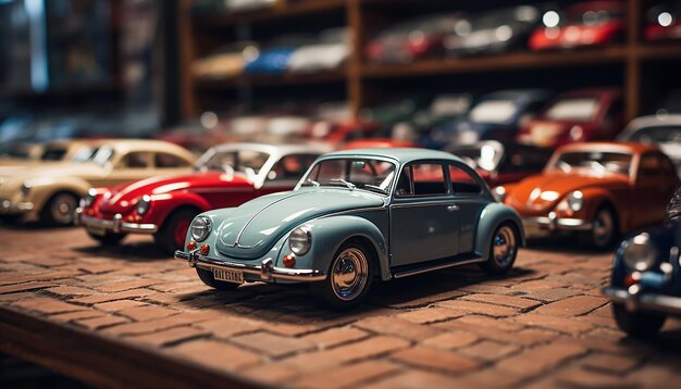 Foto lugares tiene muchos coches en miniatura diferentes que él hizo ya también su exhibición de coches antiguos para la venta