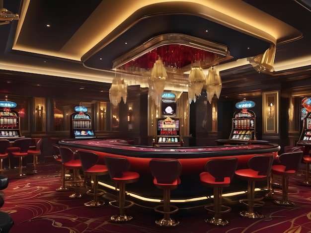 Foto lujo de casino allure una rica paleta de negros rojos y dorados ia generativa