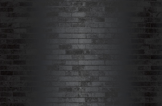 Lujo fondo de gradiente de metal negro con textura de pared de ladrillo angustiado