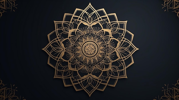 Lujo Mandala de fondo con patrón dorado