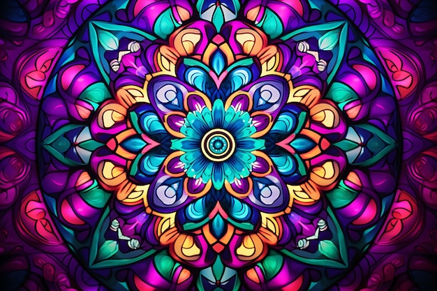 Lujo ornamental colorido mandala diseño de fondo