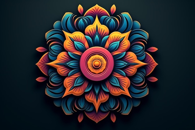 Lujo ornamental colorido mandala diseño de fondo