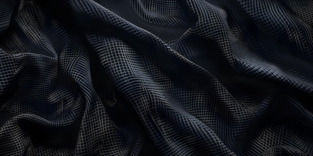 Lujo de tela negra de fondo elegante de tela negra textura de fondo generado por Ai