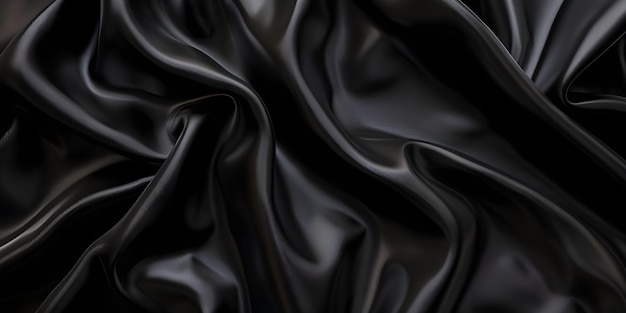 Lujo de tela negra de fondo elegante de tela negra textura de fondo generado por Ai