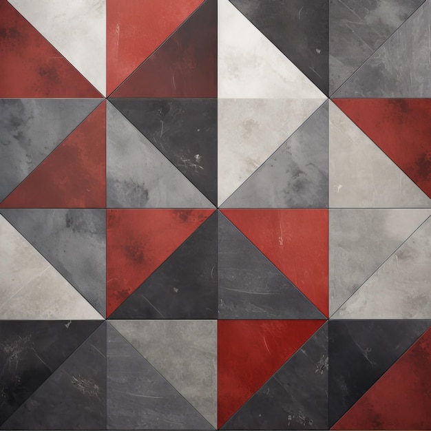 Lujosa geometría azulejos rojos y grises en estilo neoconcreto