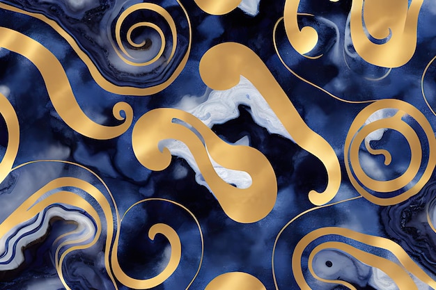 Lujosa textura abstracta de mármol de tinta del Nilo Azul con baldosas de piedra de ágata