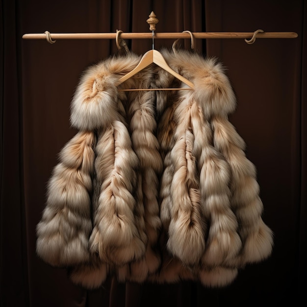 Un lujoso abrigo de piel hecho de la piel más suave y cálida en un estilo simple y elegante