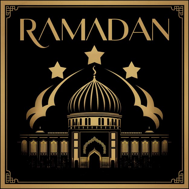 Lujoso concepto artístico de logotipo para la celebración del Ramadán