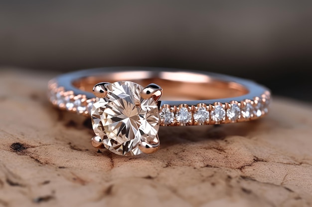 lujoso y diseñador anillo joya fotografía con brillante diamante generativo ai