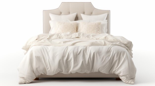 Un lujoso lecho adornado con almohadas