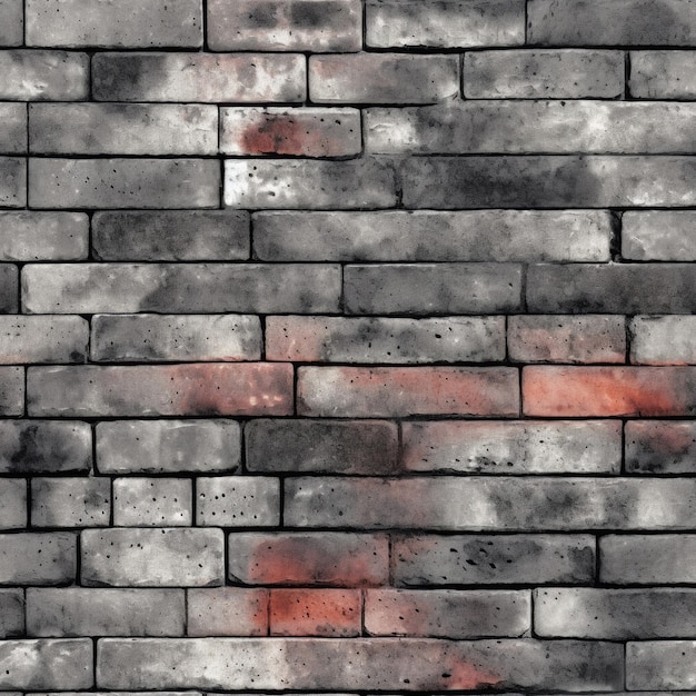 Luminescência cinza linda textura de parede de tijolo azulejo sem costura de fundo generativa AI