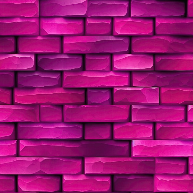 Luminescência magenta linda textura de parede de tijolo azulejo sem costura fundo generativo AI