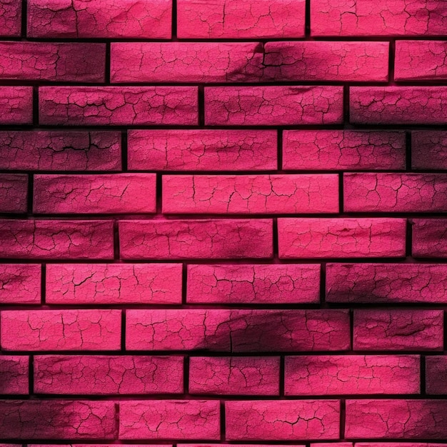 Luminescência rosa linda textura de parede de tijolo azulejo sem costura fundo generativo IA