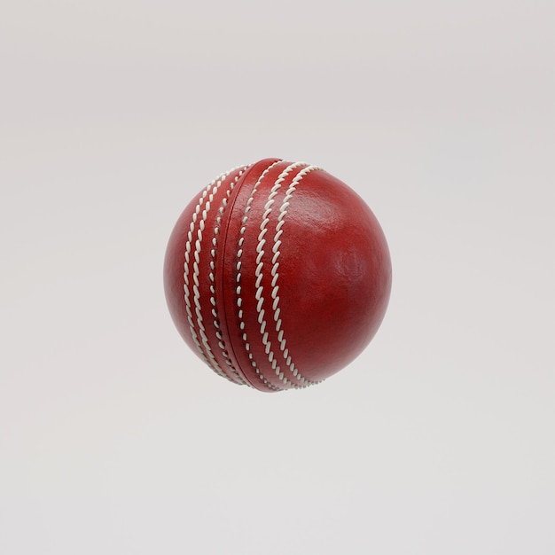Luminosa nueva pelota de Test Match de cuero cosido pelota de cricket ODI T20 pelota en fondo blanco imagen 3D