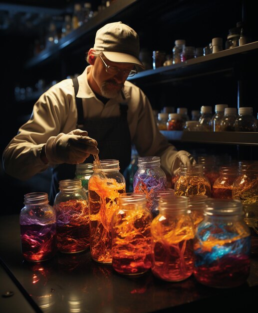 Foto la luminosidad del laboratorio donde brilla la ciencia