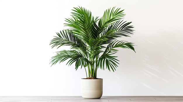 Foto luminoso salón con plantas de interior en el suelo, planta araña de palma areca y cactus rhipsalis ind.