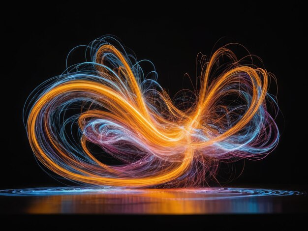 Foto luminous dance of colors pintura de luz com ia gerativa