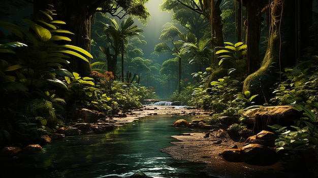 Foto _luminous jungle tropical forest 3d-rendering von panasonic lumix_