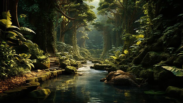 Foto _luminous jungle tropical forest 3d-rendering von panasonic lumix_