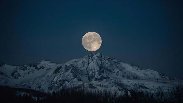 La luna en el cielo negro