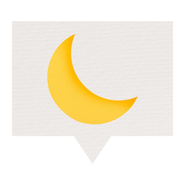 Luna creciente png habla burbuja pegatina papel artesanía elemento fondo transparente