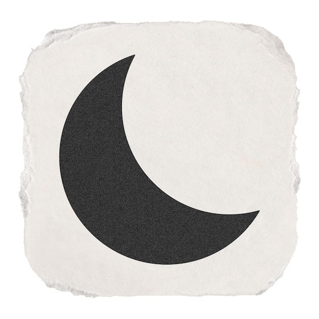 Luna creciente png icona pegatina de papel rasgado diseño de fondo transparente