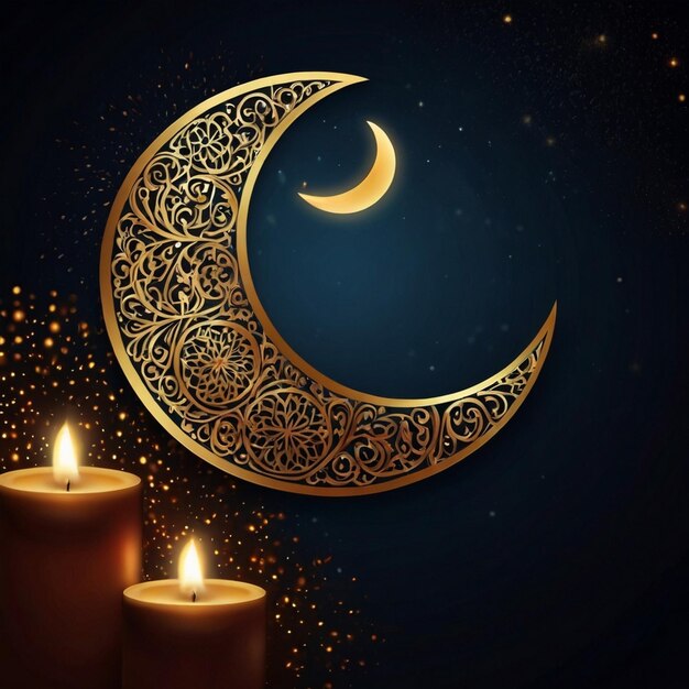 Foto luna decorativa de eid para el fondo del festival sagrado