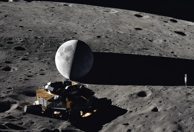 Foto la luna es la compañera celeste de la tierra