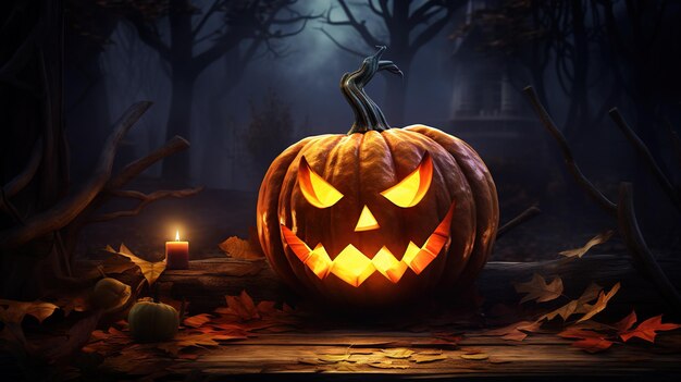 La luna grande de la calabaza de Halloween