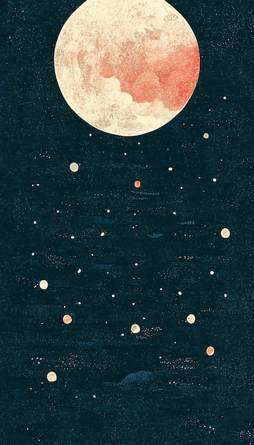 Luna grande en la ilustración clara del cielo nocturno