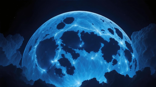 La luna llena más grande de 2023, la superluna azul, imagen hd generada por ai