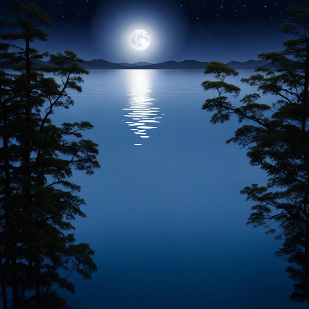 Foto una luna llena que representa la serenidad del sueño
