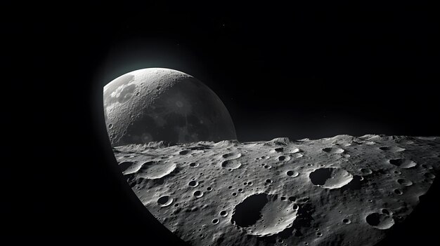 La luna llena en la red neuronal del espacio generada por AI