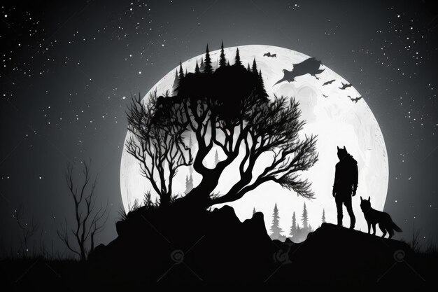 La luna y el lobo IA