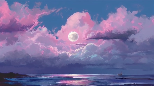 la luna y el mar